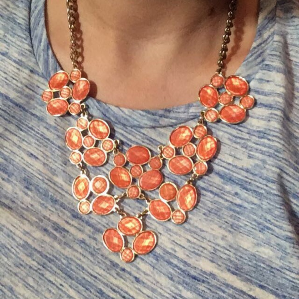 Orange Statement Necklace - image 4